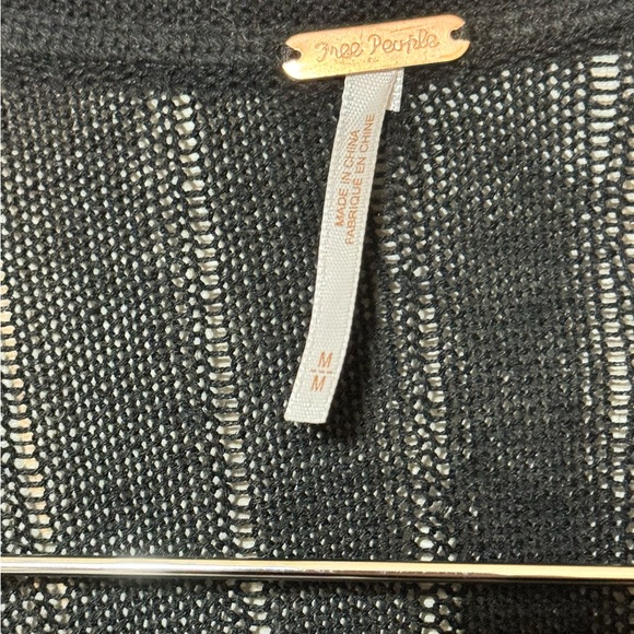 Free People Black Ribby Rib Long Open Cardigan Size M - Picture 7 of 11